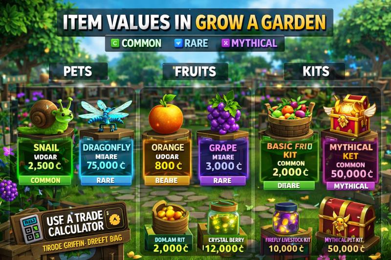 grow a garden values explained with item rarity and demand system