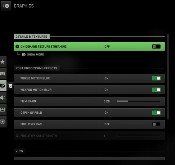 Step 1 to fix BO6 packet burst: disable on-demand texture streaming on PC, PS5, and Xbox to reduce lag and stuttering
