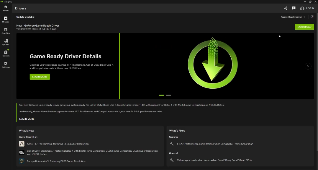 Screenshot of Windows Device Manager showing graphics driver update to fix issues when Roblox keeps crashing